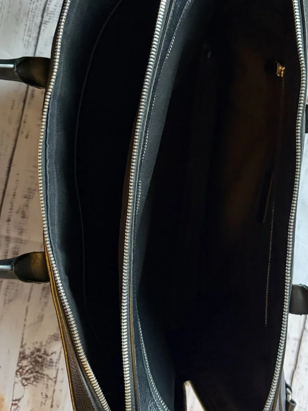 Smythson of Bond Street Black Leather Briefcase Ludlow